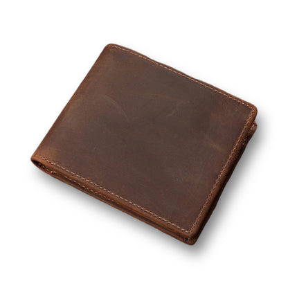 Leather Bi-Fold Coin Wallet